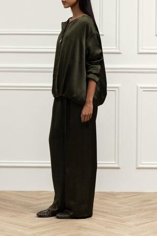 Veyra Satin Zip-Up Jacket Set
