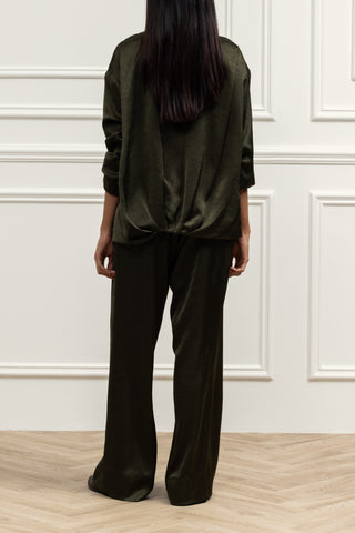 Veyra Satin Zip-Up Jacket Set