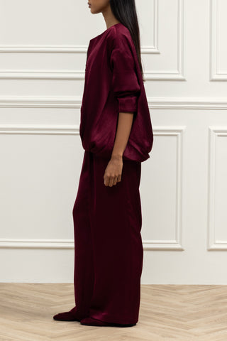 Veyra Satin Zip-Up Jacket Set