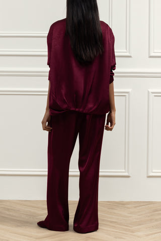 Veyra Satin Zip-Up Jacket Set