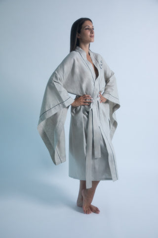 Monogram Linen Kimono