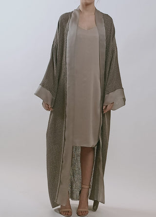Taupe Nykka Long Bisht/Dress ( By Order )
