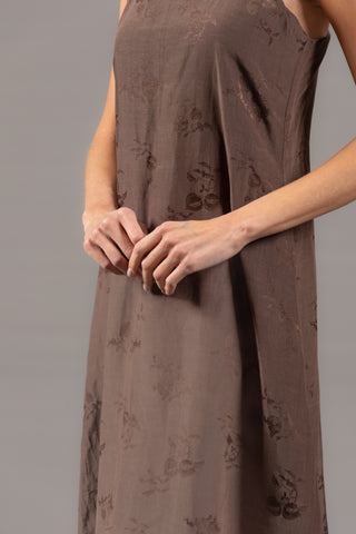 Brown Paisley Slip Dress