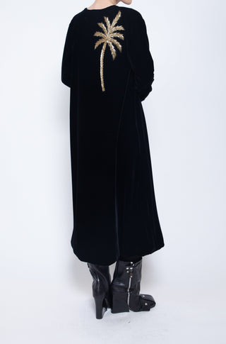 Short Palm Tree Velvet Abaya