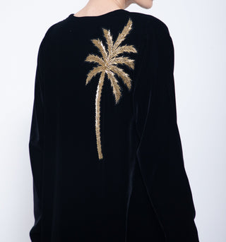 Short Palm Tree Velvet Abaya