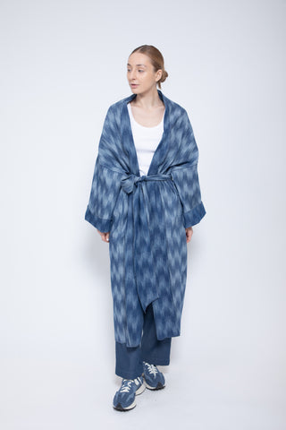 Ikat Denim Bisht