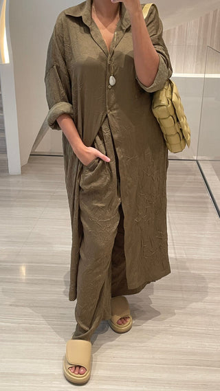 Wrinkle Pants Set