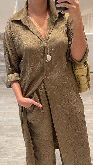 Wrinkle Pants Set