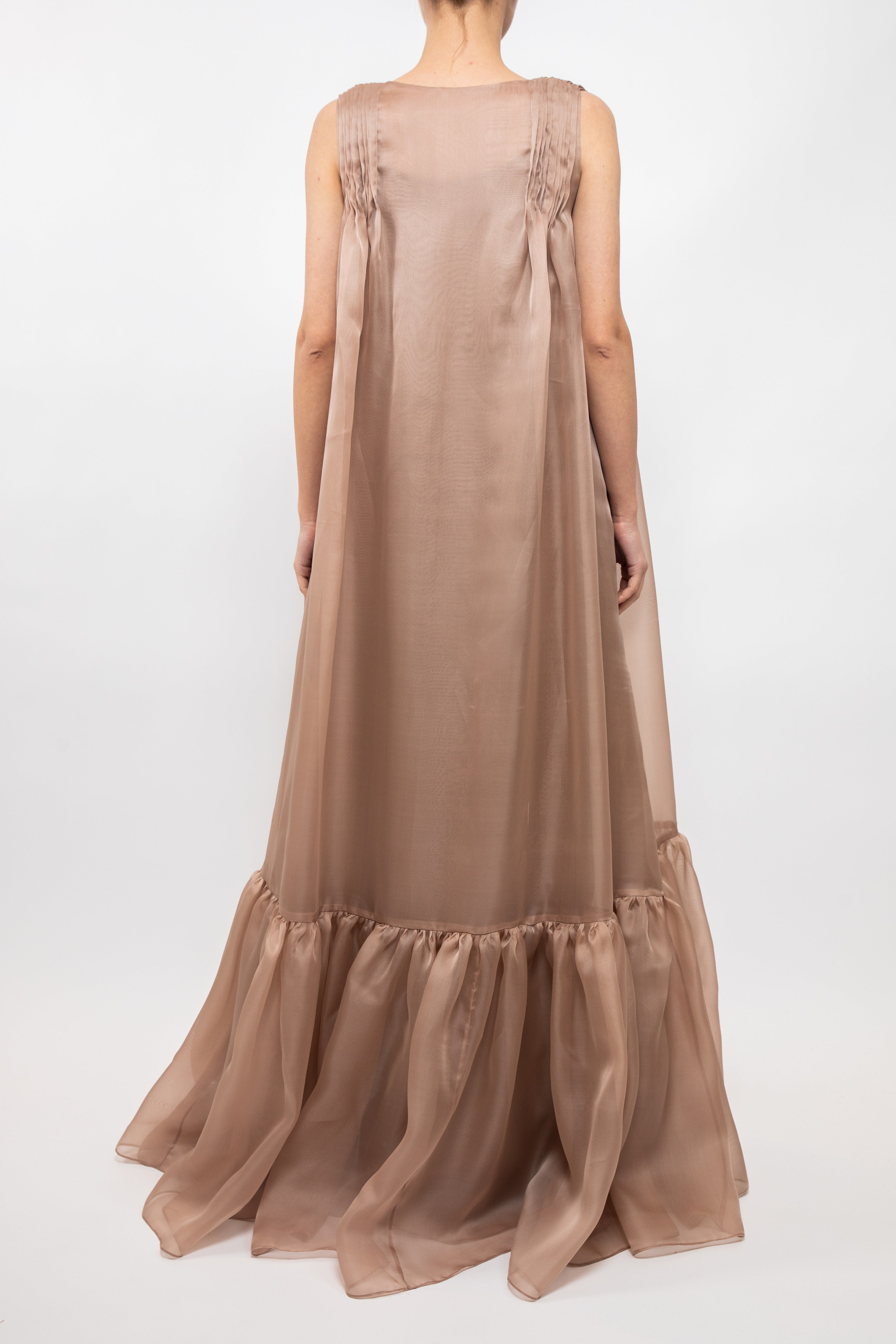 Antique Rose Long Lotus Dress ( By Order ) Hamsa by Sharifa AlGhanim