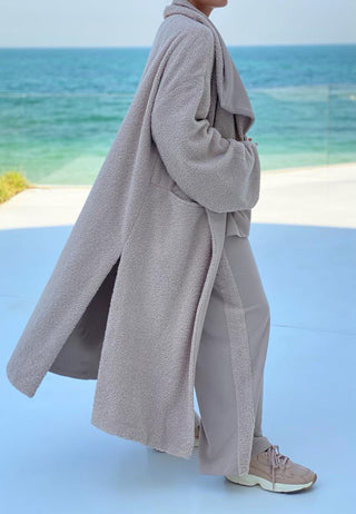 Taupe Teddy Bisht