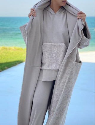 Taupe Teddy Bisht